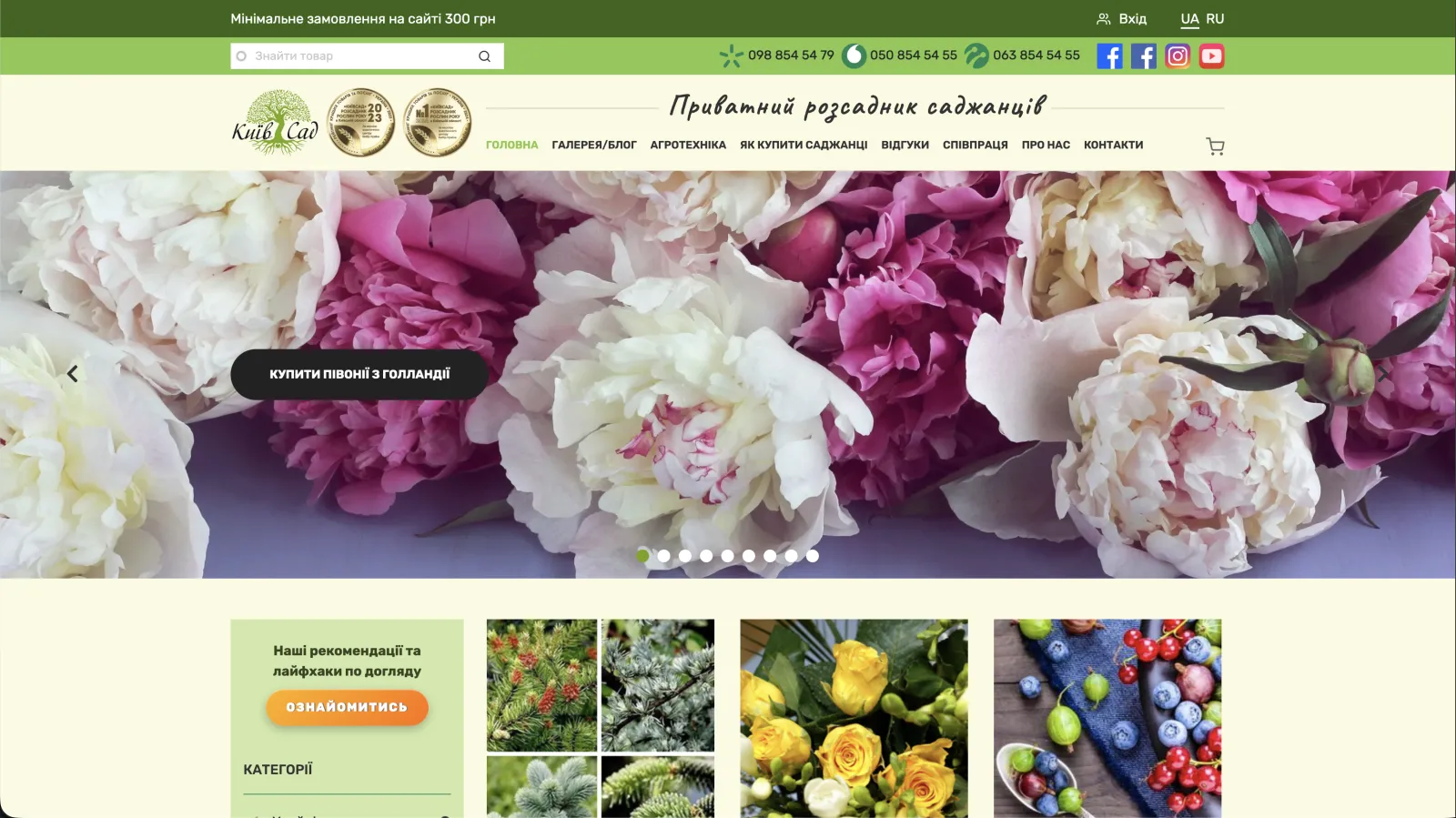 Kyivsad homepage