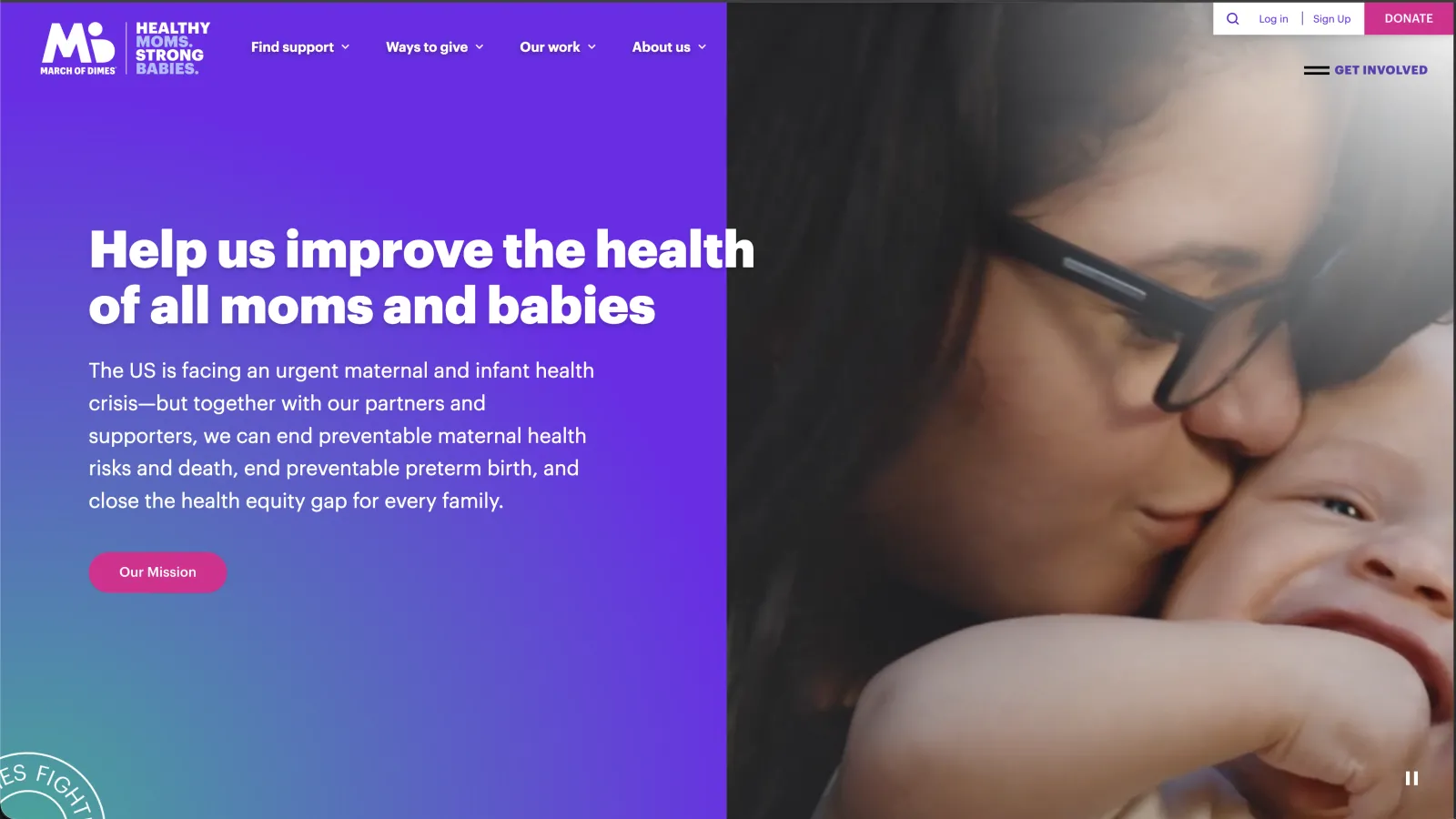 March of Dimes homepage