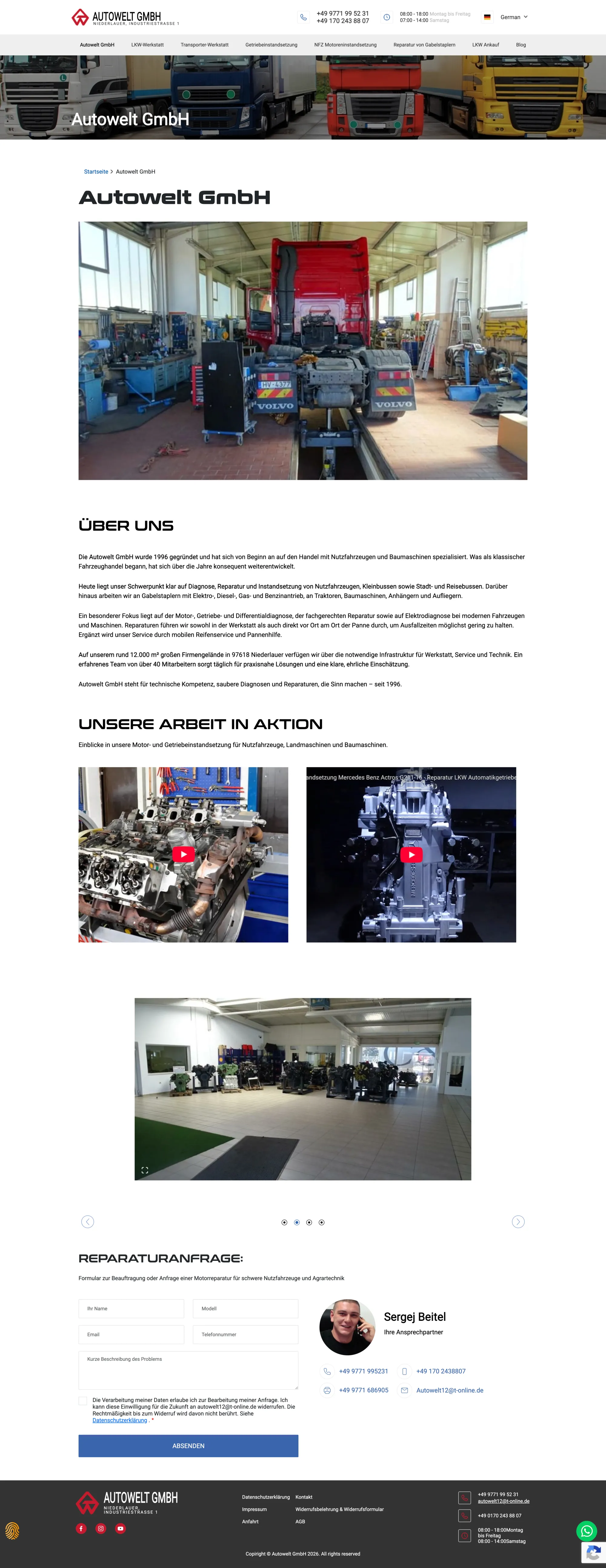 Autowelt — GmbH / company page on the Drupal 11 site