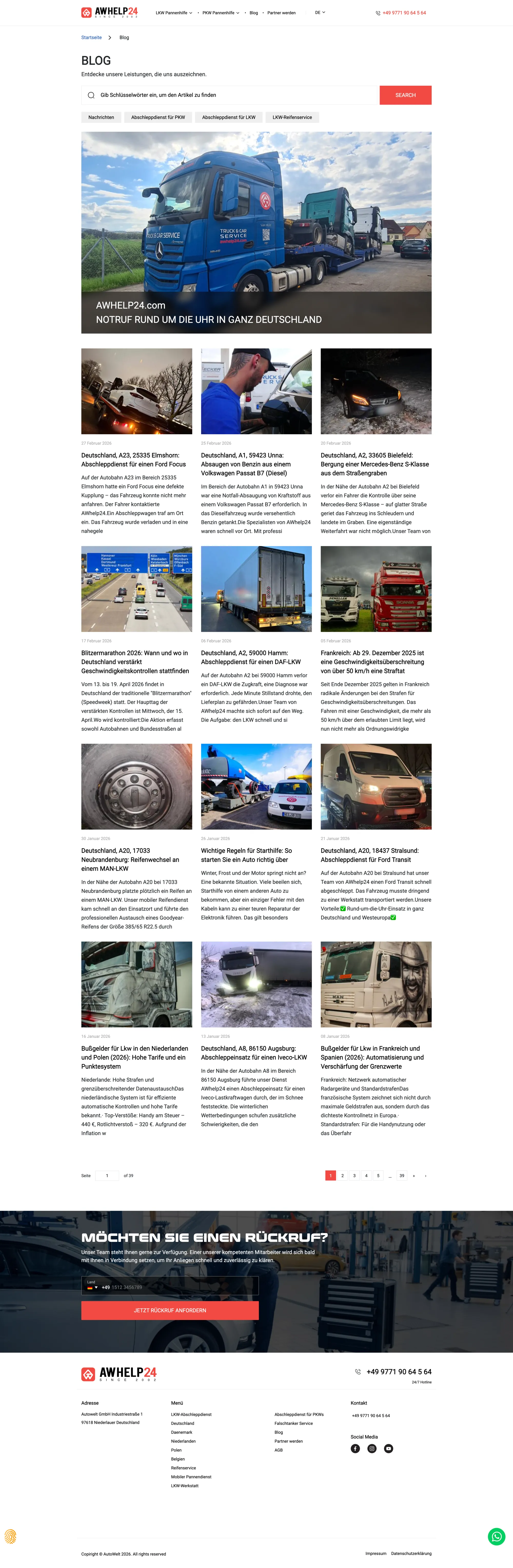 AWHelp24 — blog listing page, redesigned
